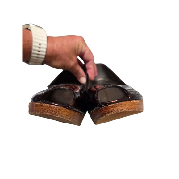 Stuart Weitzman Brown Tortoise Patent Leather Peep Toe Pump Heels 7M S.2 - Picture 8 of 14